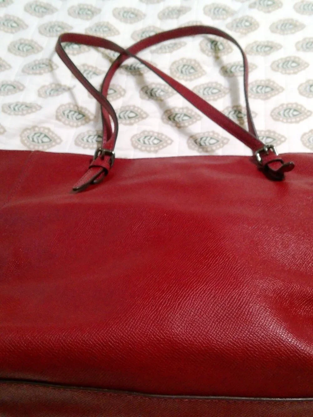 Coach Turnlock Zip  TOTE BAG Red Crossgrain Leather